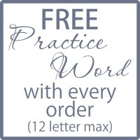 Free Practice Lettering with every Vinyl Wall Art Order