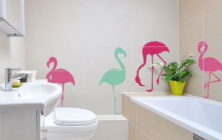Flock of flamingos wall and window decals from The Simple Stencil