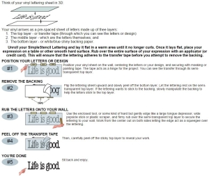 Directions - How to apply vinyl wall decals stickers tutorial