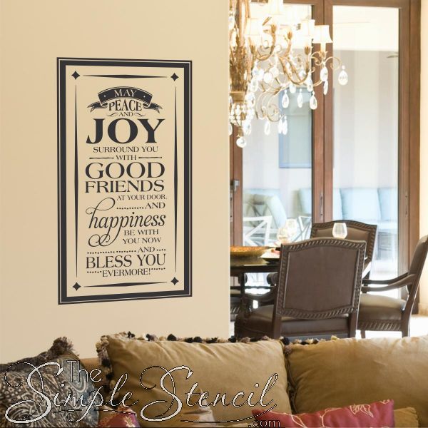 "May peace and joy surround you, with good friends at your door..." - Irish Proverbs & Blessings Custom Vinyl Wall & Window Quotes