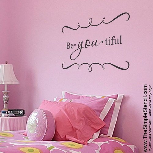 beYOUtiful Confidence Quotes Vinyl Wall Lettering for girls!