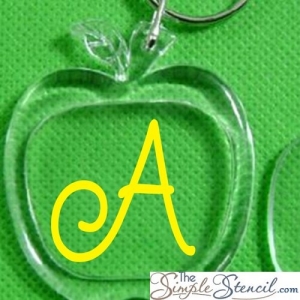 Personalized Gifts for Teachers: Custom Vinyl Monogram on Clear Apple Keychain