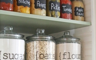 Vinyl Lettering Organization Ideas - Glass Canisters in Pantry