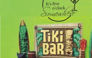 "It's 5 o'clock somewhere" - Vinyl Wall & Window Lettering for Tikki Bar