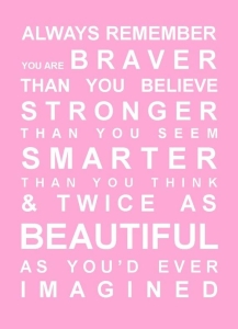 "Always remember you are braver than you know..." - Vinyl Lettering Confidence Quotes for Girls