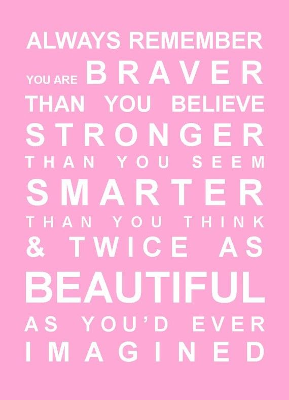 "Always remember you are braver than you know..." - Vinyl Lettering Confidence Quotes for Girls 