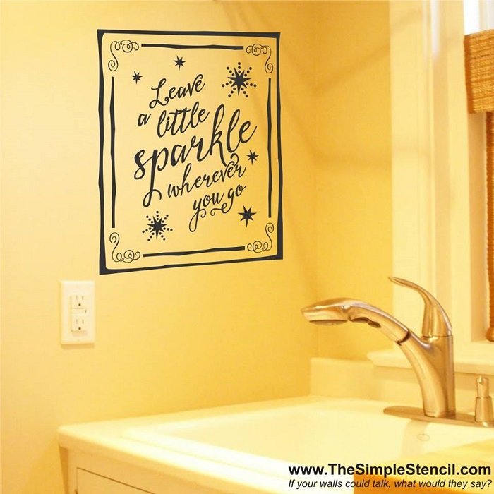 "Leave a little sparkle wherever you go" - Custom vinyl wall words quote
