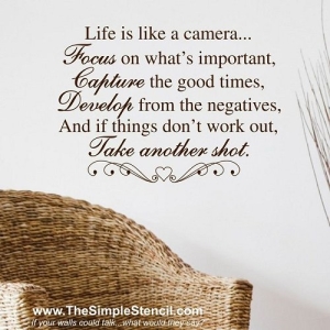 "Life is like a camera..." Motivational Wall Decals, Lettering & Words