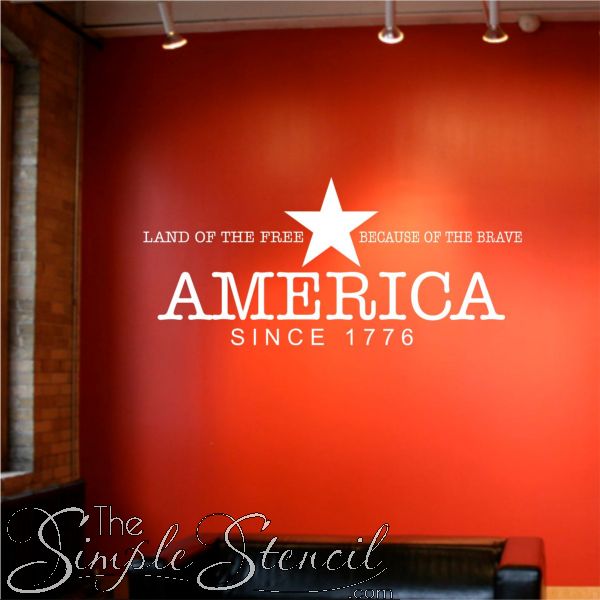 Land of the Free, Home of the Brave - Patriotic Vinyl Wall Art Decor