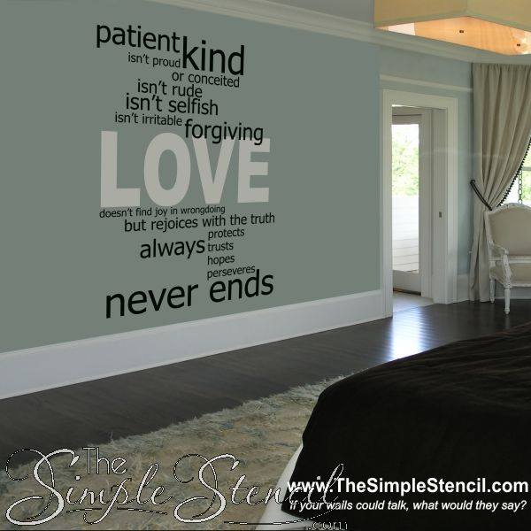"Love is patient, love is kind..." - Love Quote Vinyl Wall Decal 