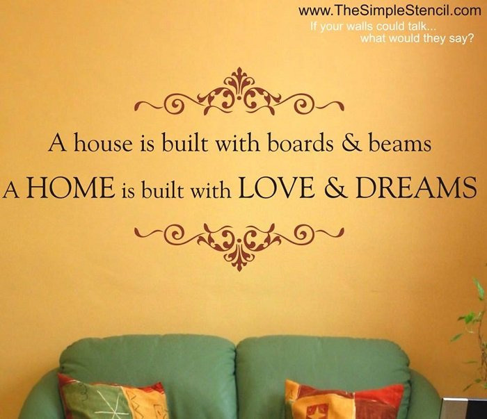 "A house if built with boards and dreams but a home is built with love" - House Warming Gifts with Vinyl Lettering & Embellishments