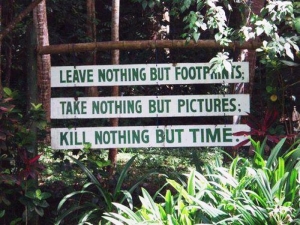 "Leave Nothing But Footprints Kill Nothing But Time" - Beach House Vinyl Signs