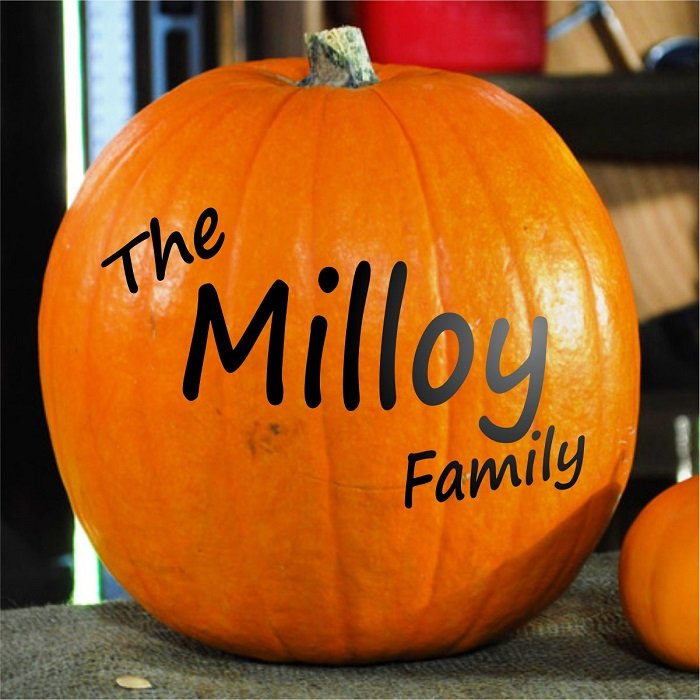 Personalized Pumpkin with Family Name in Vinyl Letters - Thanksgiving Craft Ideas