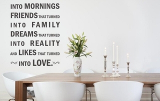 "Each day I am thankful for friends that turned into family & dreams that turned into reality" - Inspirational Wall Quotes Decals