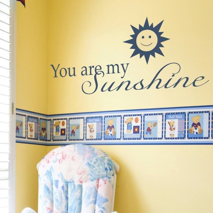 "You are my sunshine" - Wall Decals and Lettering for the Baby's Nursery