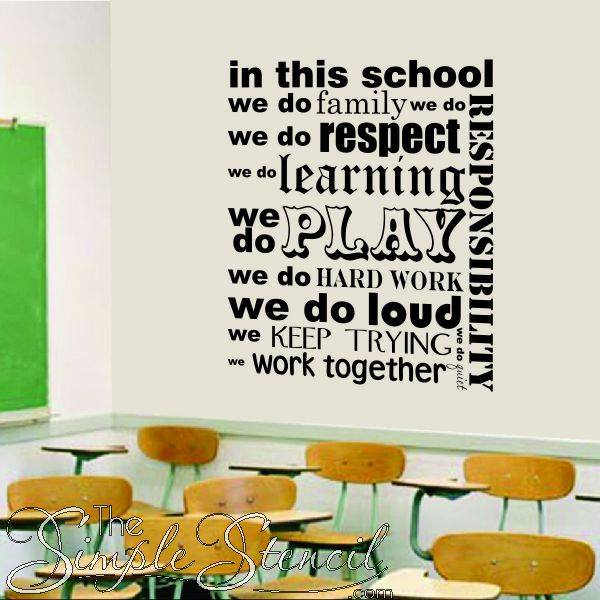 Work together. Respect each other. - Back to School Custom Vinyl Wall Quote