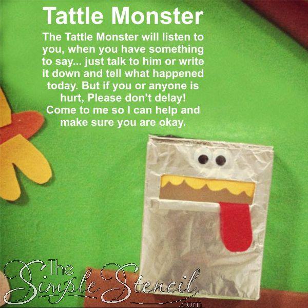 Tattle Monster for the Classroom - Vinyl Lettering & Wall Quotes