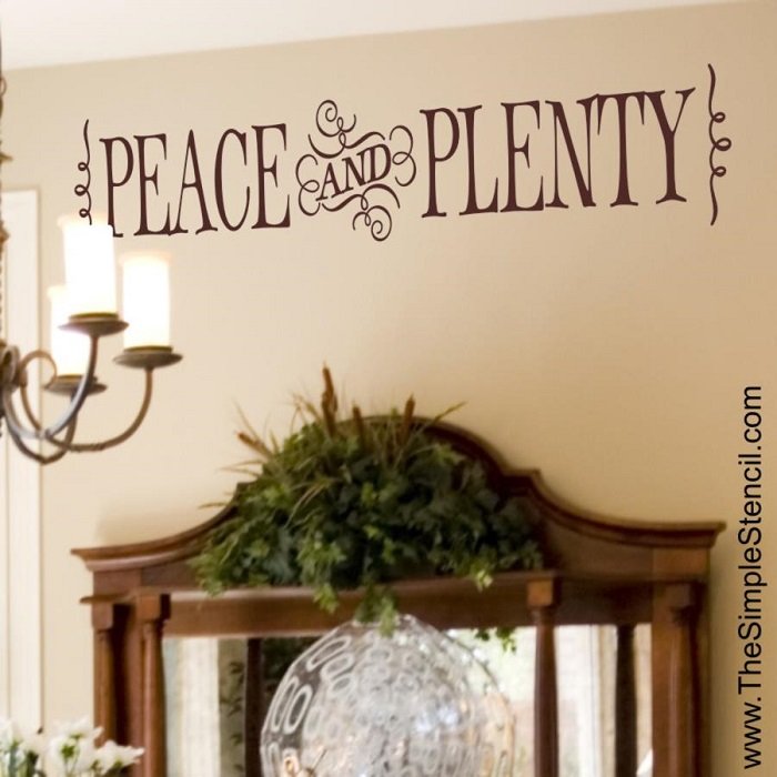 Peace & Plenty Custom Vinyl Wall Lettering Thanksgiving 700x700