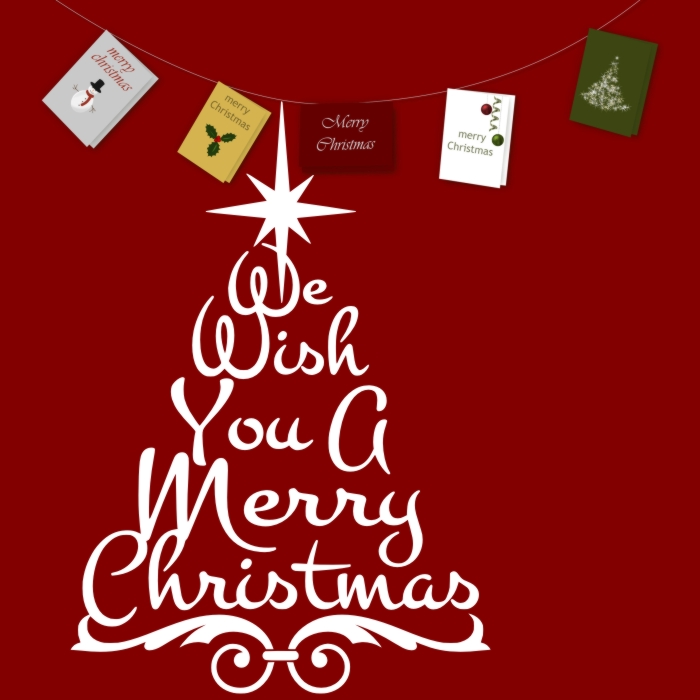 We Wish You A Merry Christmas Tree Wall Decal 700x700