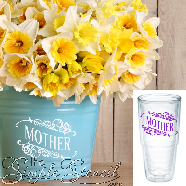 Dress up a flower pot or vase or even a Tervis or Yeti for Mom this Mother's Day