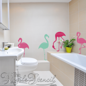 Flock of flamingos wall and window decals from The Simple Stencil