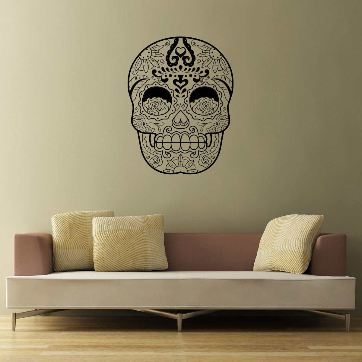 Sugar-Skull-Vinyl-Wall-Decal-For-Day-of-the-Dead-and-Halloween-Decorating-300x300