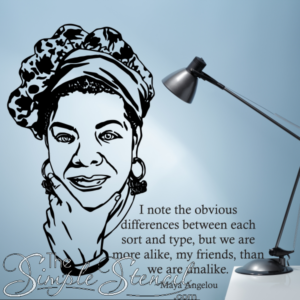 Maya Angelou Silhouette Graphic Wall Decal and Quote displayed on wall during Black History Month to inspire.