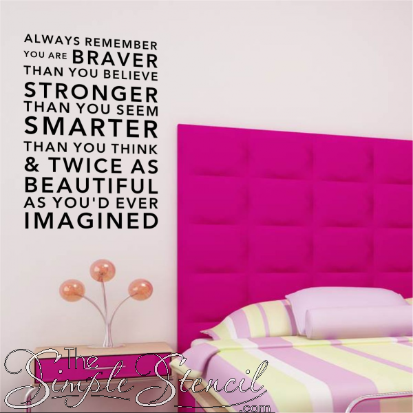 Great quote wall decals to inspire the new graduate. These Simple Stencil wall decals make great graduation gifts that can be used to decorate a boring dorm room while inspiring and making them feel loved all at the same time. Many designs to choose from and customize or create your own online! 