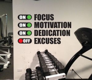 No excuses - A motivational wall decal sticker for your gym, office or anywhere you want to stay on track with your resolutions in the new year!
