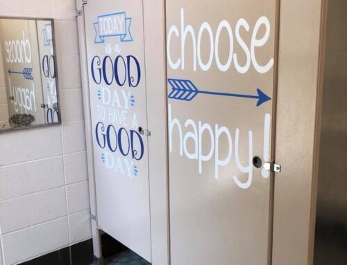 Transforming School Restrooms with Positive School Wall Decor Using Simple Stencil School Restroom Decals