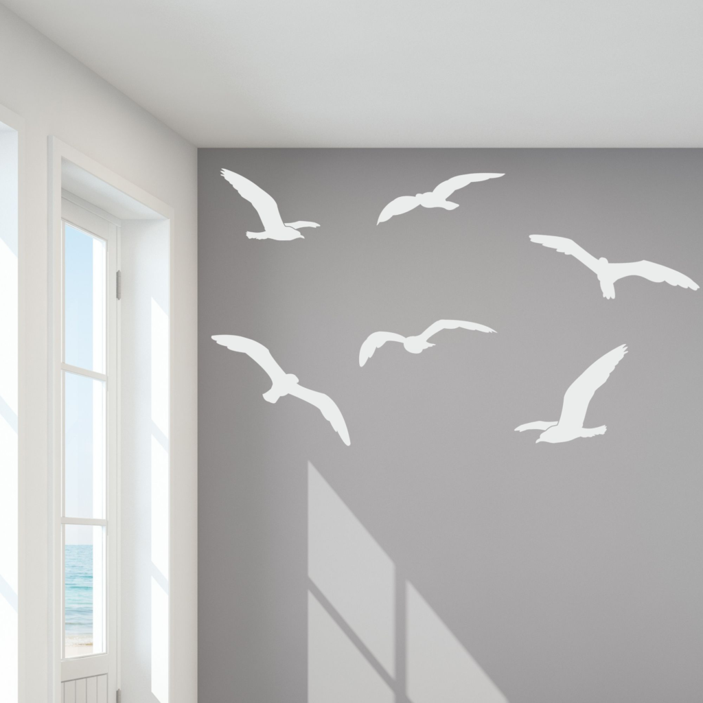 Seagull wall decal art by TheSimpleStencil.com create a beach side oasis anywhere they are placed. 