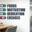motivational graphic wall decal on a modern office wall to motivate employees and visitors