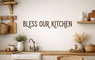 Bless this kitchen farmhouse wall decal by thesimplestencil.com