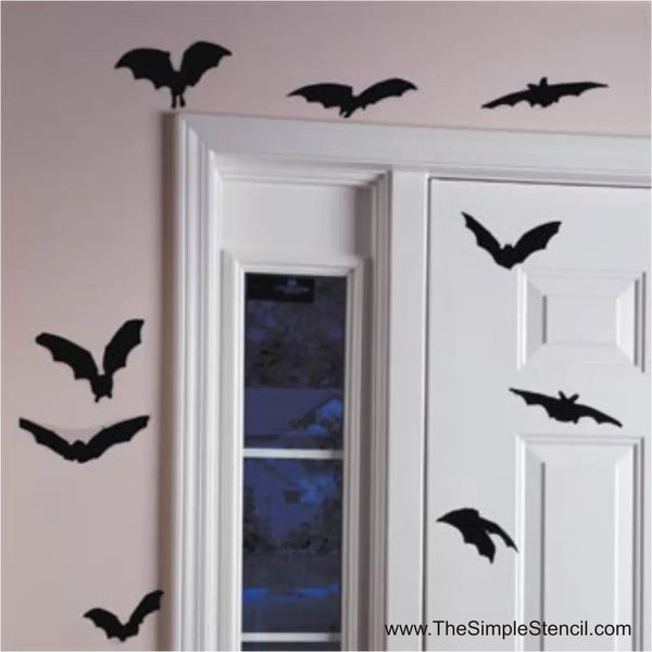 Pack of 13 bat wall and window decals for Halloween